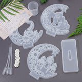 DIY Crescent Castle Silicone Molds Kits, for UV Resin, Epoxy Resin, Desktop Decorations Making, with Latex Finger Cots, Plastic Measuring Cup & Pipettes, White, 110x126x25.5mm - CRASPIRE