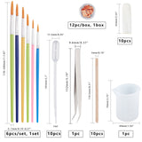 DIY Cup Mat Kit, with Silicone Molds, 304 Stainless Steel Tweezers, Plastic Art Brushes Pen Value Sets, Tinfoil, Stirring Tool, White - CRASPIRE