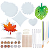 DIY Cup Mat Kit, with Silicone Molds, 304 Stainless Steel Tweezers, Plastic Art Brushes Pen Value Sets, Tinfoil, Stirring Tool, White - CRASPIRE