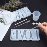 DIY Decoration Kits, with Silicone Molds & Measuring Cup, Birch Wooden Craft Sticks, Latex Finger Cots and Plastic Transfer Pipette, White, 85x205x21.5mm, 90x235x22, 2pc/set - CRASPIRE