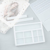 DIY Display Stand Silicone Molds Kits, Including Disposable Plastic Transfer Pipettes & Round Stirring Rod, Latex Finger Cots, White, 236x169x21mm, 1pc - CRASPIRE