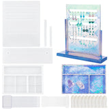 DIY Display Stand Silicone Molds Kits, Including Disposable Plastic Transfer Pipettes & Round Stirring Rod, Latex Finger Cots, White, 236x169x21mm, 1pc