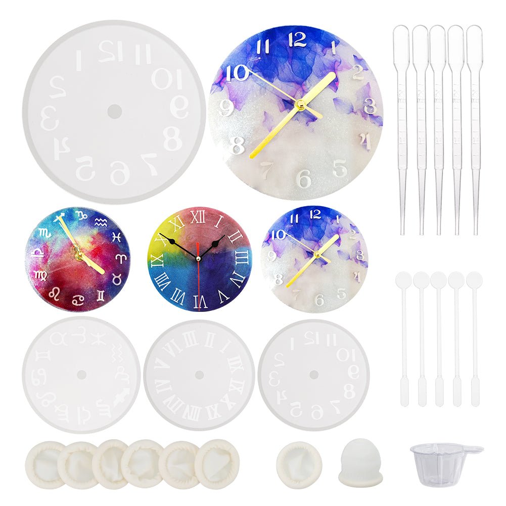 DIY Epoxy Resin Jewelry Making, with Silicone Molds, Latex Finger Cots, Plastic Stirring Rod, Mixing Dish, Dropper, White, 150.5x9mm - CRASPIRE