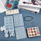 DIY Jewelry Set Makings, with Brass Earring Hooks, Waxed Cotton Cord Necklace, Silicone Molds, Tinfoil, Alloy Pendants, Iron Chain Extender, Mixed Color, 144x98x8mm - CRASPIRE