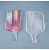 Rectangle with Stripe Handle Dinner Plate Silicone Molds, Resin Casting Tray Molds, For UV Resin, Epoxy Resin Craft Making, White, 337x200x15mm, Hole: 7mm, Inner Diameter: 325x183mm - CRASPIRE