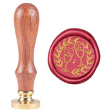 Red Wine Glass in Wreath Wax Seal Stamp