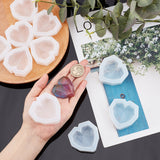 Resin Casting Molds, For UV Resin, Epoxy Resin Jewelry Making, Heart, Faceted, White, 56x56x15.5mm, Inner Size: 42x42mm - CRASPIRE