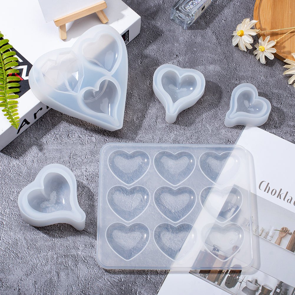 CRASPIRE Silicone Bookmark Molds, Resin Casting Molds, For UV Resin, Epoxy  Resin Jewelry Making, Heart, White, 90x26x5mm, heart: 16x16mm